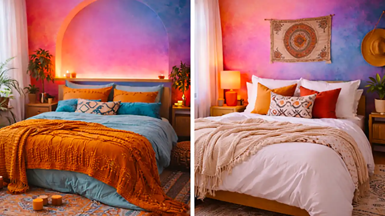 دکوراسیون اتاق خواب سبز و گرم